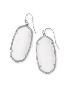 Elle Silver Drop Earrings In White Pearl