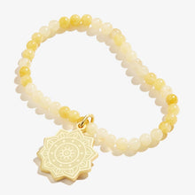 Load image into Gallery viewer, Solar Plexus Chakra Charm Stretch Bracelet Shiny Gold