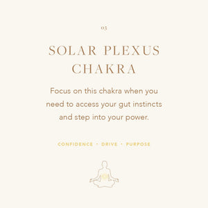 Solar Plexus Chakra Charm Stretch Bracelet Shiny Gold