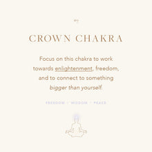 Load image into Gallery viewer, Crown Chakra Charm Stretch Bracelet Shiny Gold