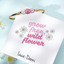 Load image into Gallery viewer, DAISIES BANGLE BRACELET IN PINK OMBRE