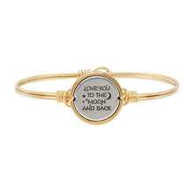 Load image into Gallery viewer, I LOVE YOU TO THE MOON AND BACK BANGLE BRACELET
