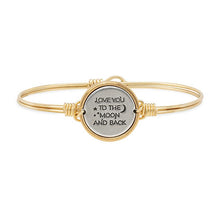 Load image into Gallery viewer, I LOVE YOU TO THE MOON AND BACK BANGLE BRACELET