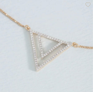 Two By Triangle Pendant Necklace