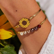 Load image into Gallery viewer, YELLOW SUNFLOWER BANGLE BRACELET