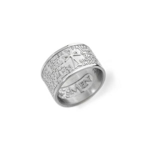 Sterling Silver Latin “Our Father” Ring
