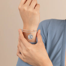 Load image into Gallery viewer, Evil Eye + Sodalite Charm Bangle