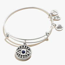 Load image into Gallery viewer, Evil Eye + Sodalite Charm Bangle