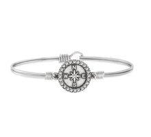 Load image into Gallery viewer, CRYSTAL PAVE COMPASS BANGLE BRACELET