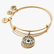 Load image into Gallery viewer, Evil Eye + Sodalite Charm Bangle