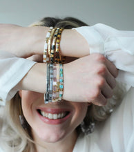 Load image into Gallery viewer, - SELF LOVE - Morse Code Tila Beaded Bracelet - Trusting Tortoise