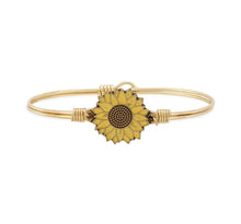 Load image into Gallery viewer, YELLOW SUNFLOWER BANGLE BRACELET