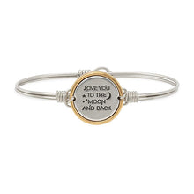 Load image into Gallery viewer, I LOVE YOU TO THE MOON AND BACK BANGLE BRACELET