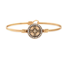 Load image into Gallery viewer, CRYSTAL PAVE COMPASS BANGLE BRACELET
