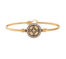 Load image into Gallery viewer, CRYSTAL PAVE COMPASS BANGLE BRACELET