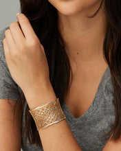 Load image into Gallery viewer, Candice Gold Cuff Bracelet In Silver Filigree Mix