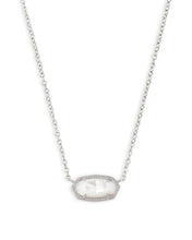 Load image into Gallery viewer, Elisa Silver Short Pendant Necklace In Ivory Mother-Of-Pearl