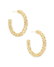 Load image into Gallery viewer, Maggie Small Hoop Earrings In Gold Filigree
