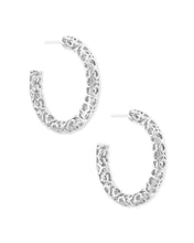 Load image into Gallery viewer, Maggie Small Hoop Earrings In Silver Filigree
