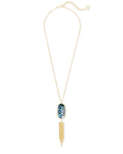 Load image into Gallery viewer, Rayne Gold Long Pendant Necklace In Abalone Shell