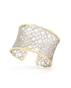 Candice Gold Cuff Bracelet In Silver Filigree Mix