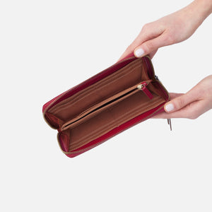 Max Large Zip Around Continental Wallet (Crimson)