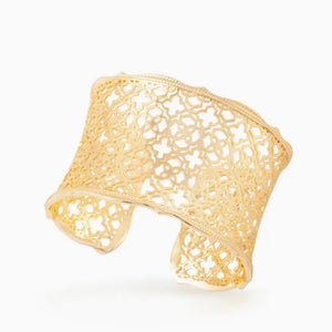 Candice Gold Cuff Bracelet In Gold Filigree Mix