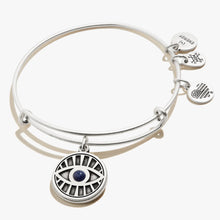 Load image into Gallery viewer, Evil Eye + Sodalite Charm Bangle
