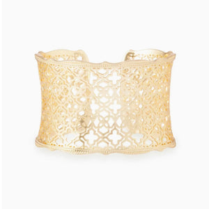 Candice Gold Cuff Bracelet In Gold Filigree Mix