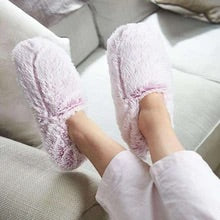 Load image into Gallery viewer, Marshmallow Lavender Warmies Slippers

