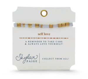 - SELF LOVE - Morse Code Tila Beaded Bracelet - Positive Pearl