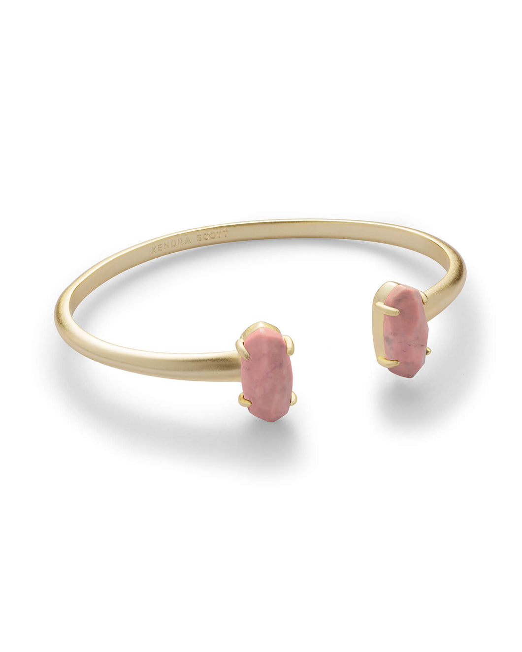 Edie Gold Cuff Bracelet In Pink Rhodonite