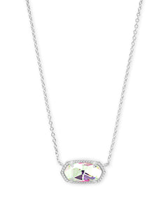 Elisa Silver Pendant Necklace In Dichroic Glass