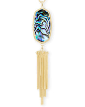 Load image into Gallery viewer, Rayne Gold Long Pendant Necklace In Abalone Shell
