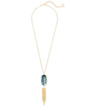 Load image into Gallery viewer, Rayne Gold Long Pendant Necklace In Abalone Shell
