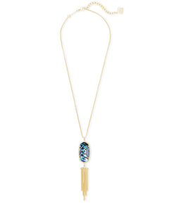 Rayne Gold Long Pendant Necklace In Abalone Shell